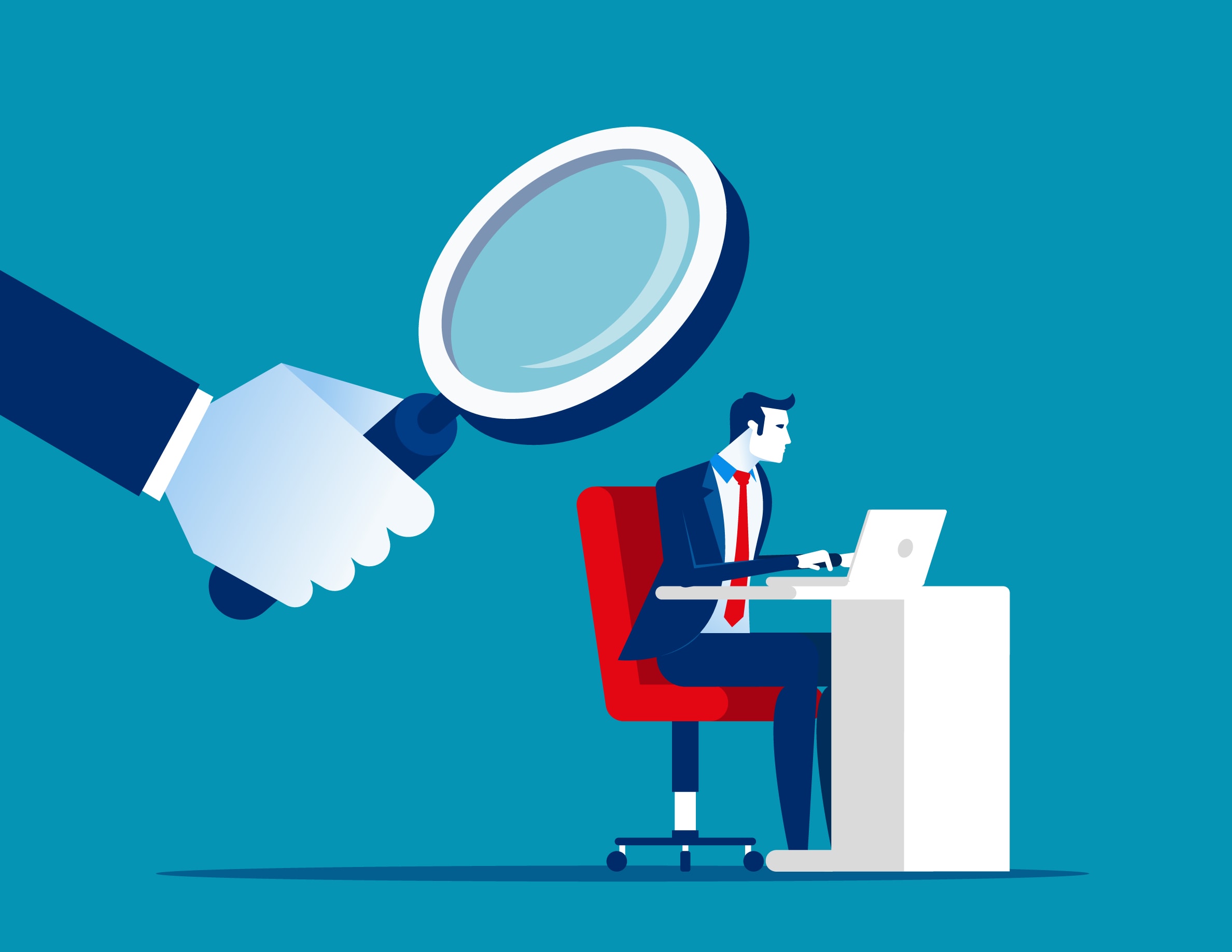 boss,is,watching,over,employee.,concept,business,vector,illustration,,privacy,