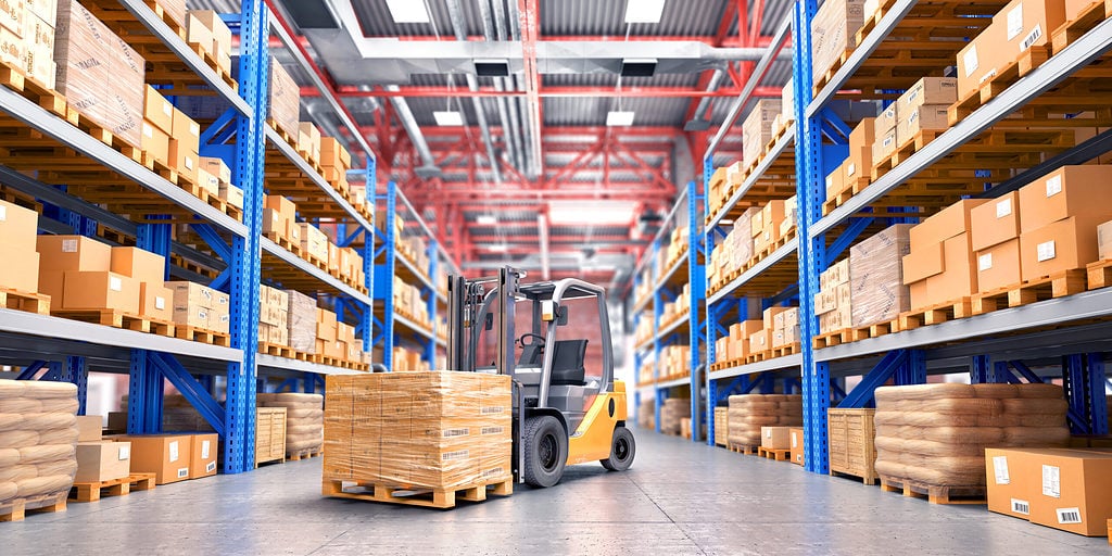 concept,of,warehouse,the,forklift,between,rows,in,the,big
